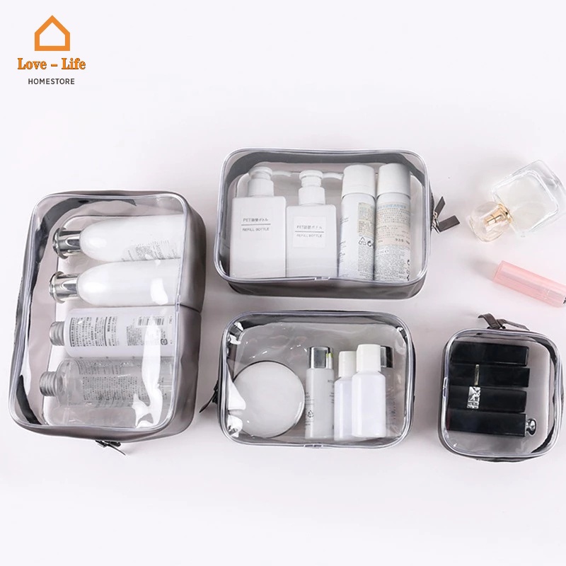 Túi Đựng Đồ Trang Điểm Trong Suốt Chống Thấm Nước 4 Kích Cỡ Tiện Dụng