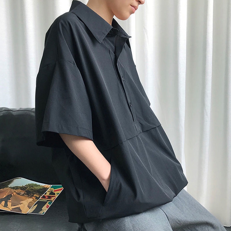 Polo tay ngắn Áo Thun polo Ngắn Tay Form Rộng Phong Cách Hàn Quốc Dành Cho Nam