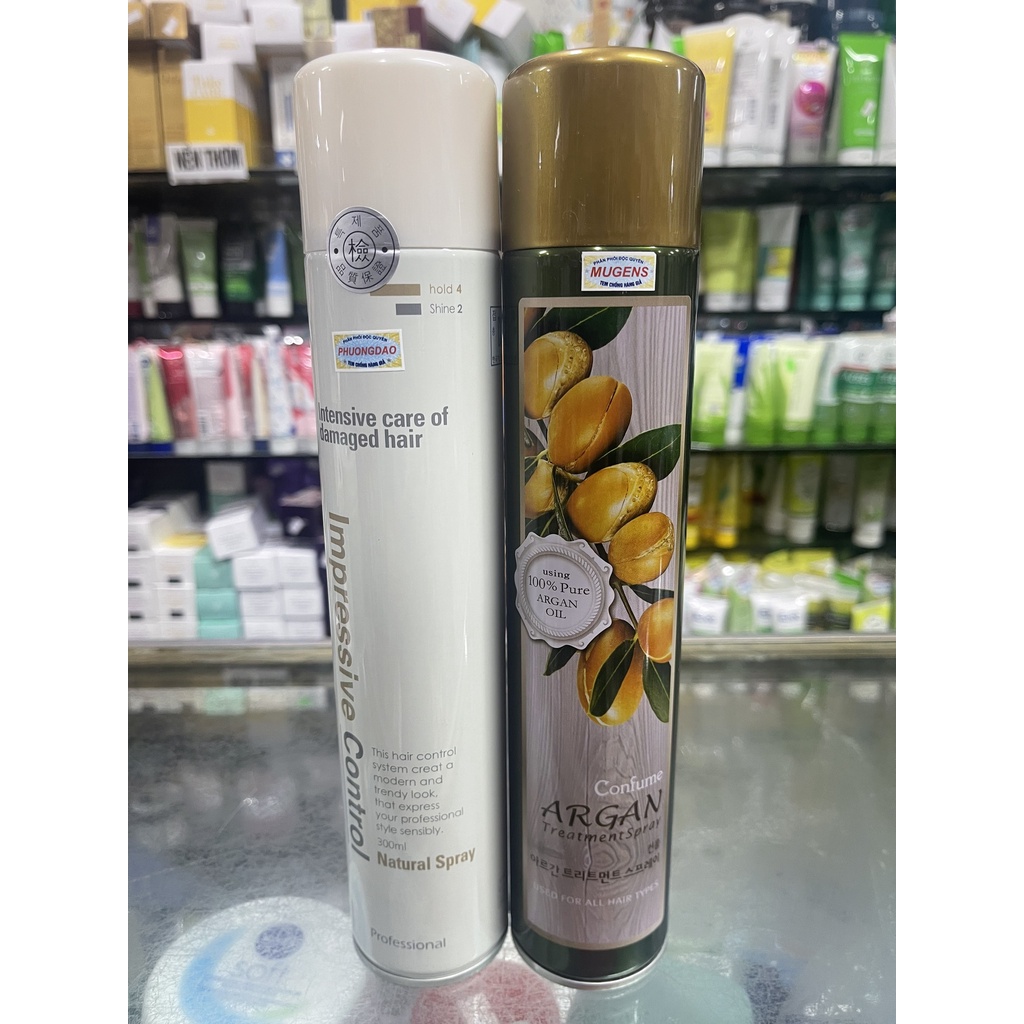 Gôm xịt tóc mềm Welcos Mugens Natural Spray Hàn Quốc 300g