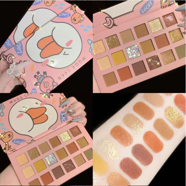 Muge Leen Con Vịt - Bảng phấn mắt nhũ lì 18 Ô