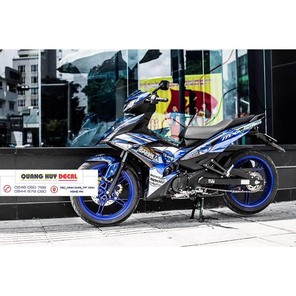 Tem trùm exciter 150 xanh trắng, độ team decal xe ex dán đời 2015-2020