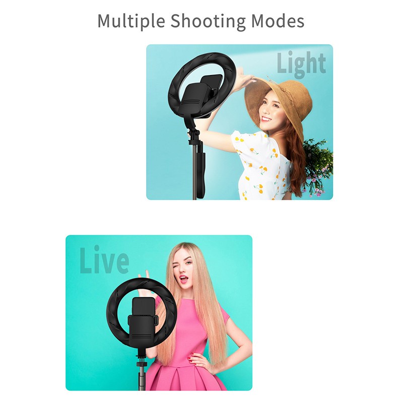 Gậy Chụp Ảnh Selfie Có Đèn Led 8 Inch 1.6m | BigBuy360 - bigbuy360.vn