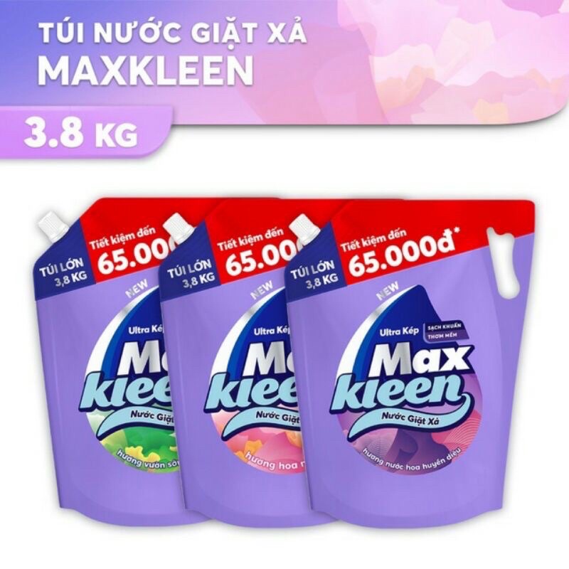 Nước giặt xả Max kleen 3.8kg(Mới )