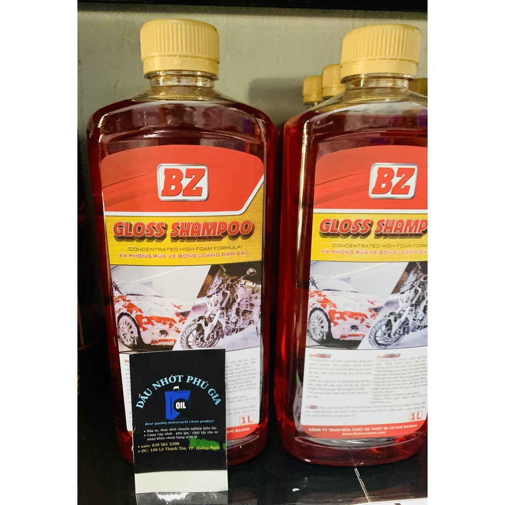 Nước rửa xe BZ siêu bọt siêu tiết kiệm rửa cực sạch mùi thơm nhẹ chai 1L (GIÁ KHO SIÊU RẺ) tặng sticker dể thương