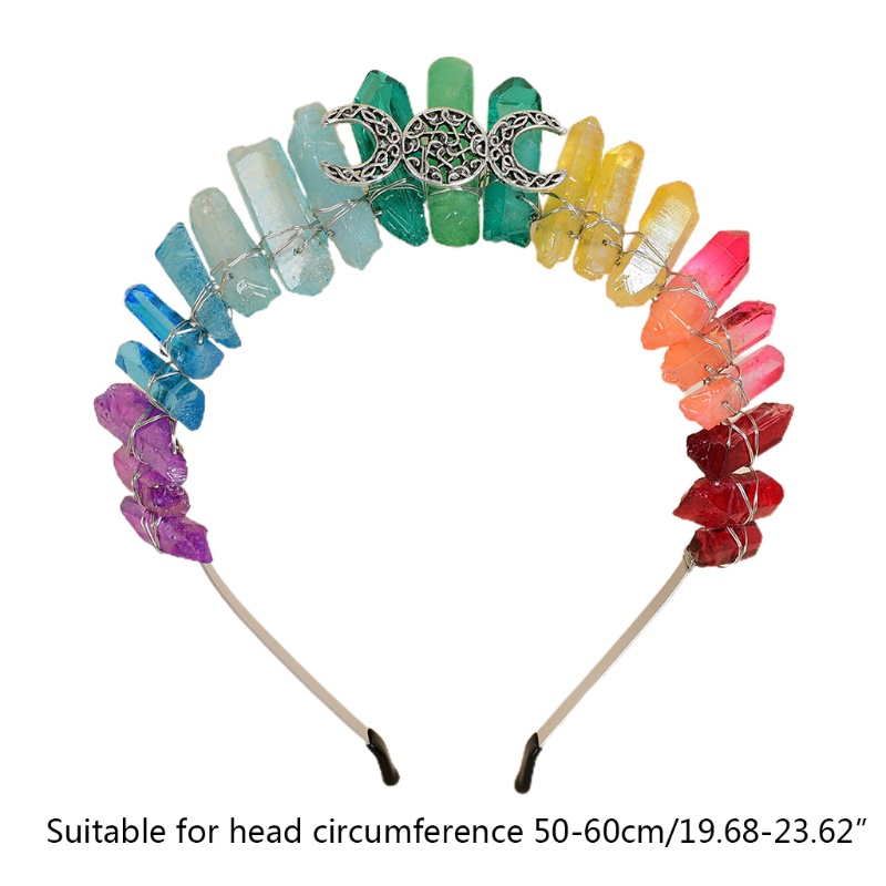 Flgo Băng Đô Cài Tóc Đính Pha Lê Hình Vương Miện Mặt Trời Mặt Trăng Phong Cách Vintage Dành Cho Cô Dâu Trong Tiệc Cưới