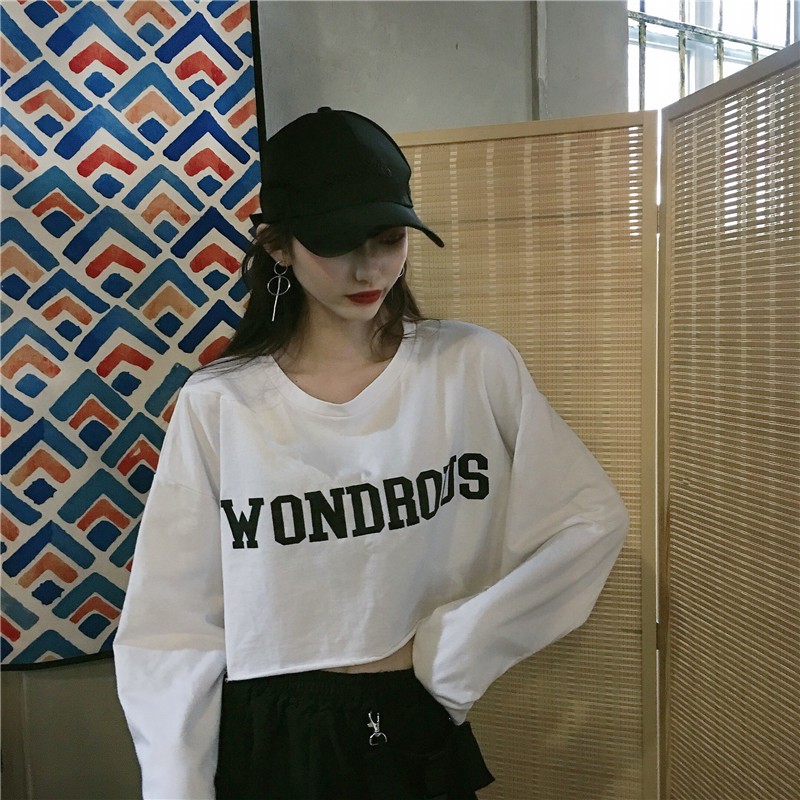 Áo Thun Croptop Tay Dài Quảng Châu Nhiều Màu