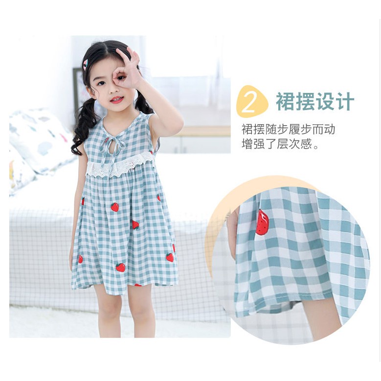 Children Dresses Kids Girl Sleeveless Flower Print Cotton Floral Dress Baby Spring Summer Dresses for Girls