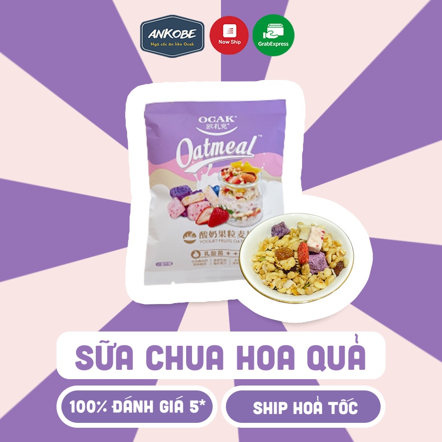 Ngũ cốc sữa chua ăn kiêng Ocak giảm cân Calbee gói 40g Granola siêu hạt thêm hạnh nhân và hoa quả Ankobe