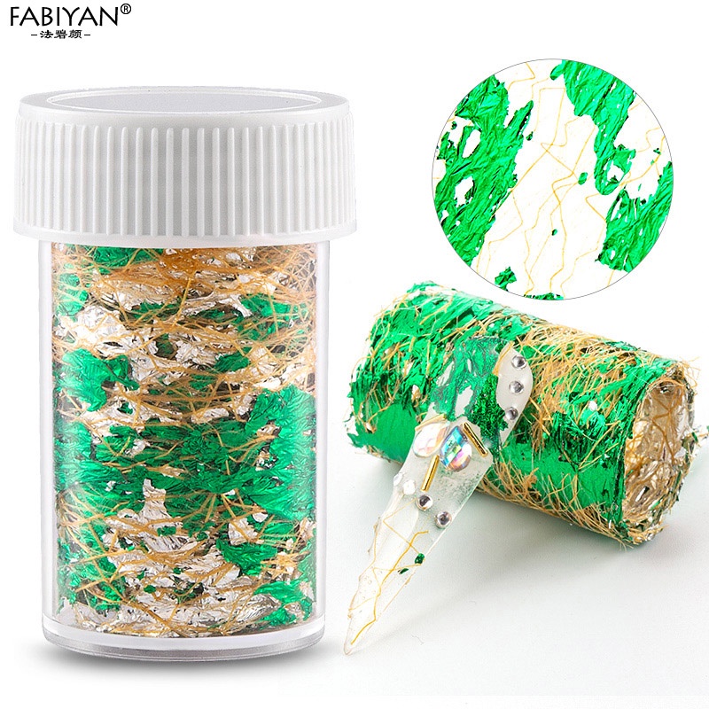 Set 1/5/10 lọ nhãn dán FABIYAN họa tiết 3D trang trí móng tay nghệ thuật DIY