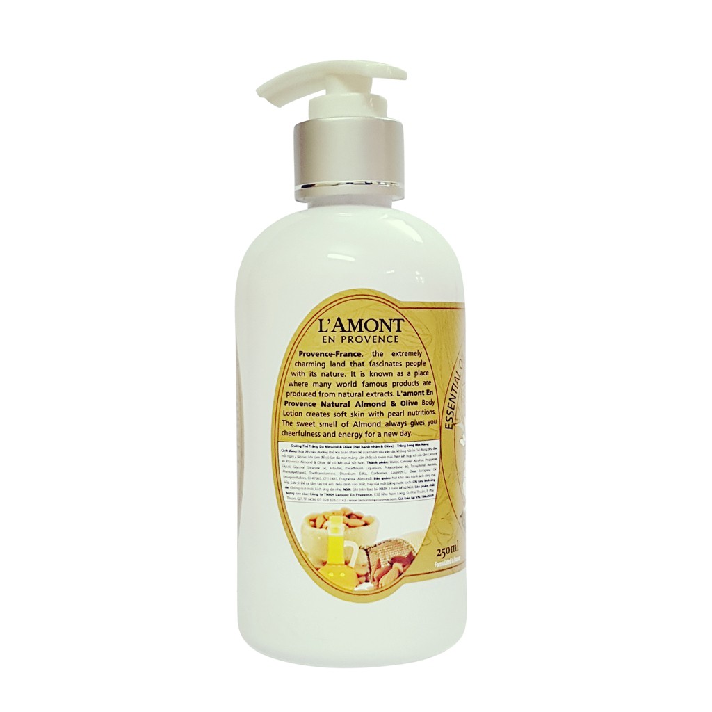 Sữa Dưỡng Thể Trắng Da LAMONT En Provence Almond & Olive Hương Hạnh Nhân 250ml