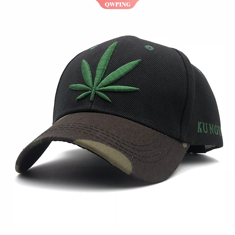 Nón Lưỡi Trai Thêu Hình Lá Phong 100% Cotton Thời Trang