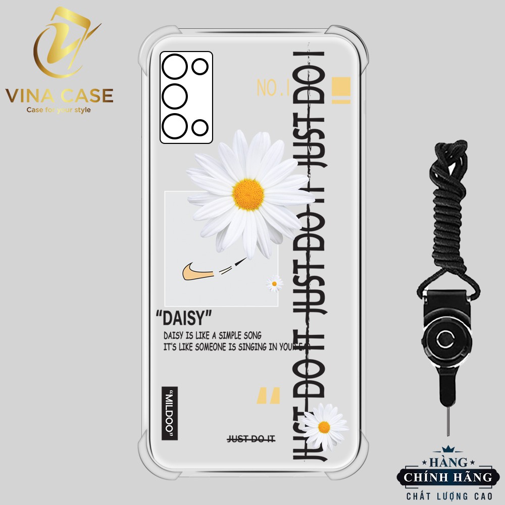 Ốp lưng OPPO Reno 4 Hoa Cúc Peaceminusone chống sốc trong(sản phẩm có 6 mẫu)-Tặng kèm dây đeo điện thoại
