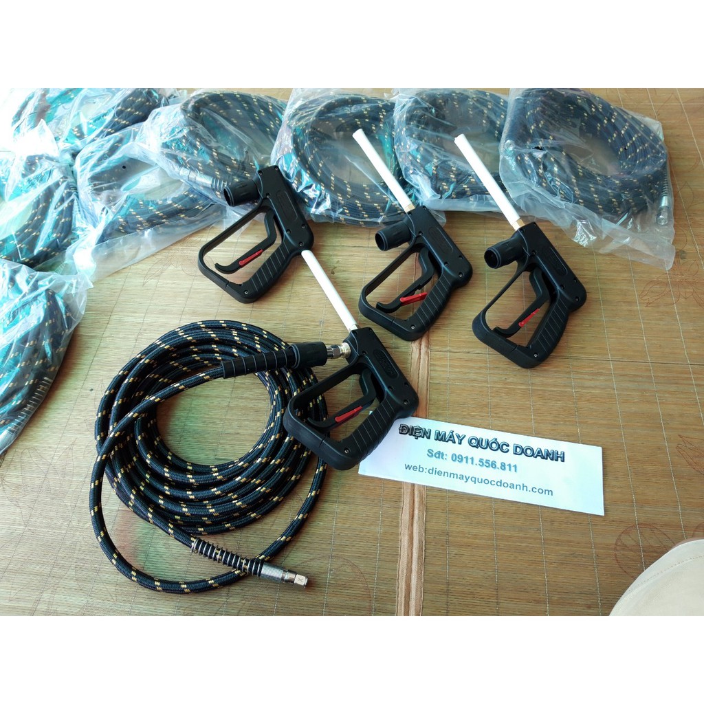 Súng xịt rửa hơi nước nóng kèm dây silicon chịu nhiệt 10 mét