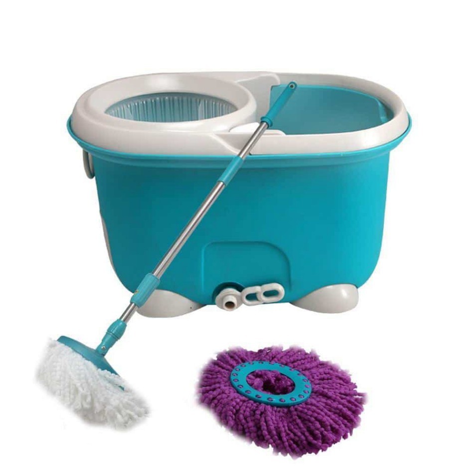 Bộ cây lau nhà xoay tay 360 độ Lock&amp;Lock MOP-Q2-1 màu xanh dương, hàng chính hãng!