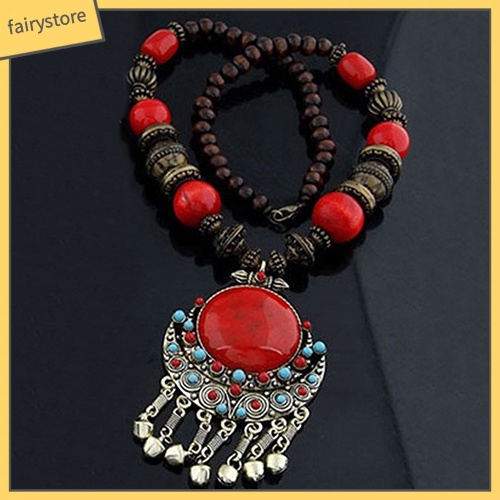 Dây Chuyền Mặt Hình Tròn Phối Tua Rua Phong Cách Bohomian Thời Trang Nữ Độc Đáo