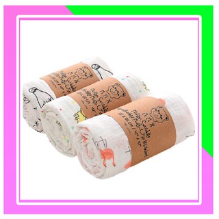 Khăn tắm xô cho bé sợi tre Muslin Swaddle 100% Organic Cotton Thỏ ngổ ngáo Official
