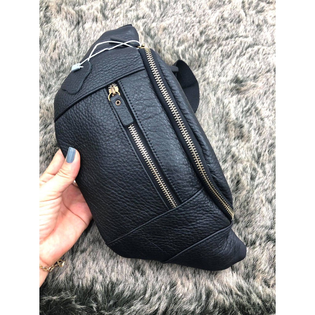 Túi bao tử, túi đeo chéo thời trang da bò thật 6 màu sắc 2020