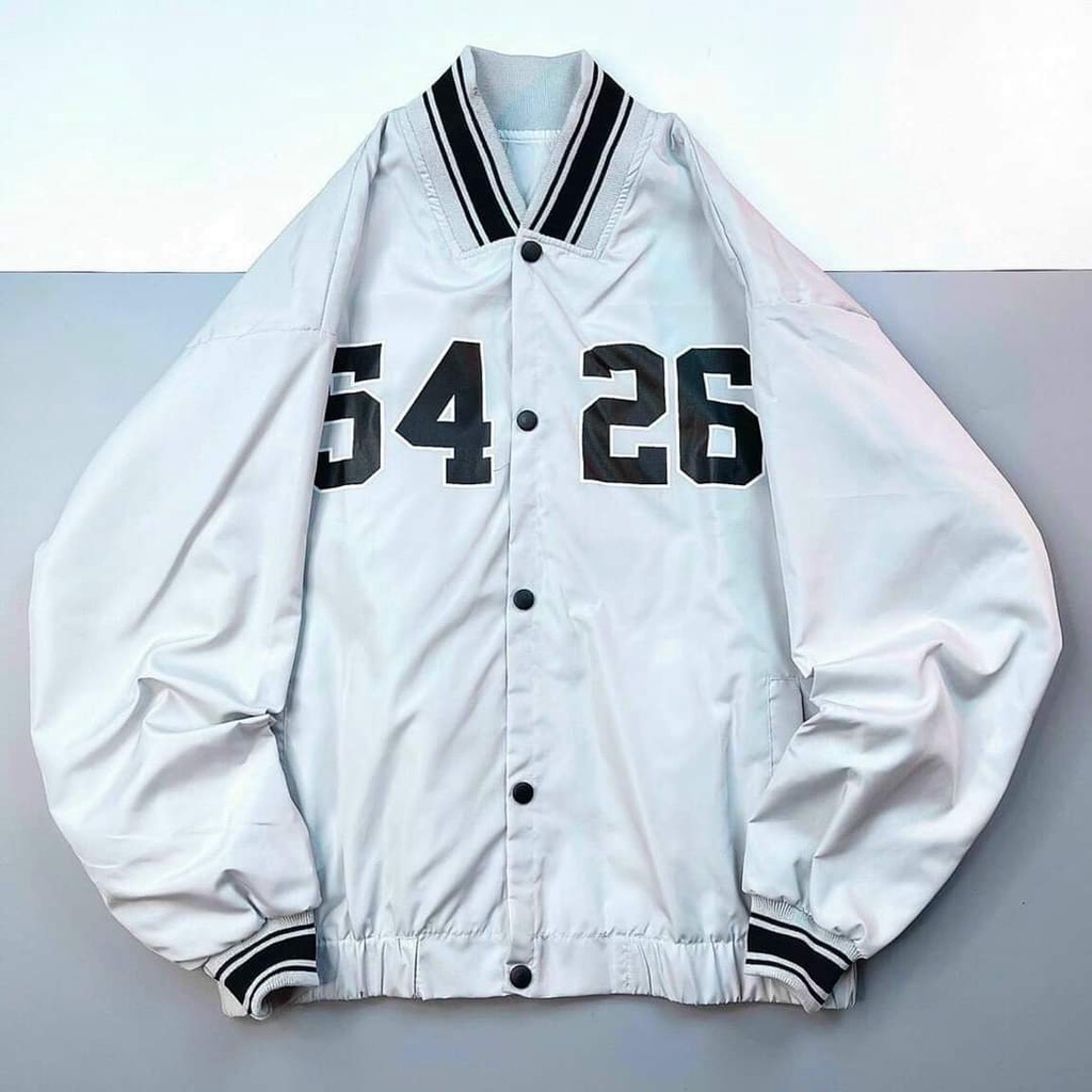 Áo khoác dù bomber jacket phối tay 5426 form rộng nam nữ  unisex 1HIT