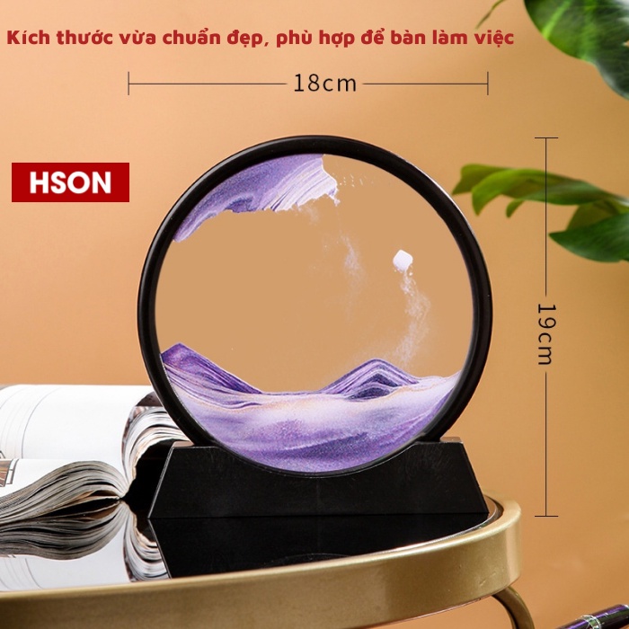 Tranh cát chuyển động 3D, tranh HSON thủy tinh nghệ thuật trang trí để bàn decor làm việc làm quà tặng cao cấp