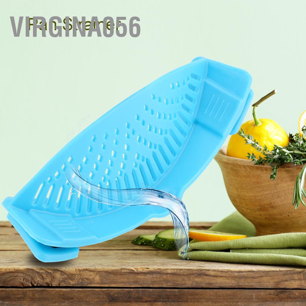 Virgina056 Pan Pot Silicone Strainer Kitchen Filter Colanders for Noodles Vegetables Food Drainer