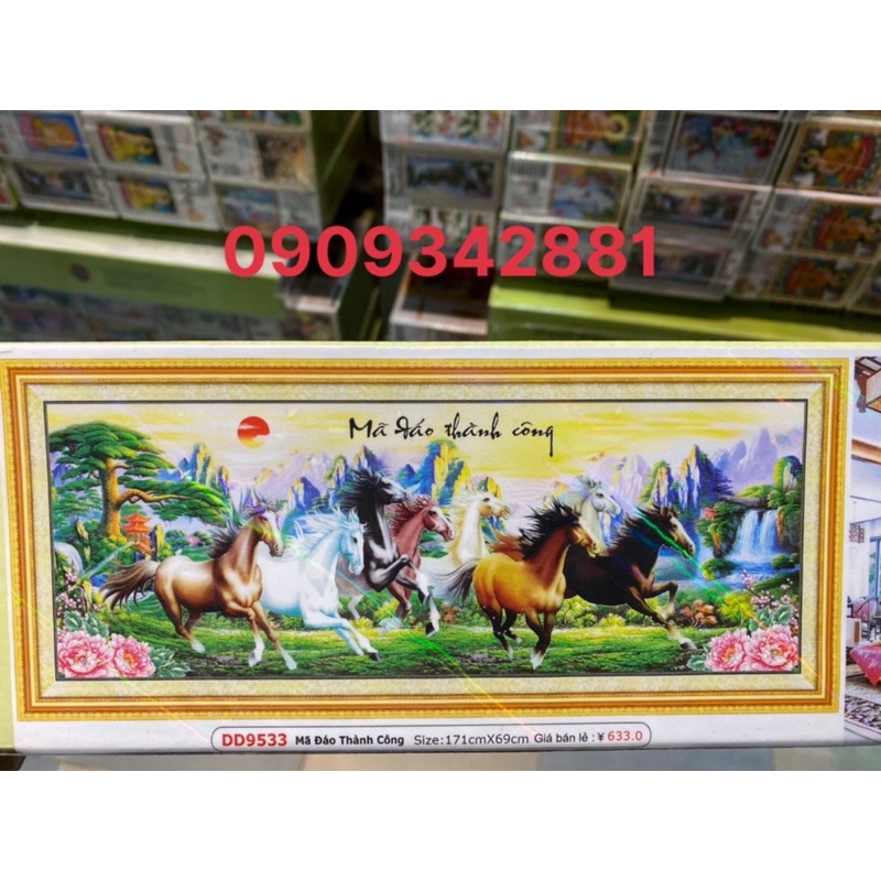 Tranh đính đá Mã đáo thành công phiên bản lớn 1m71 mẫu mới. dream valley 1m71x 70 cm -D9553 ( chưa đính)