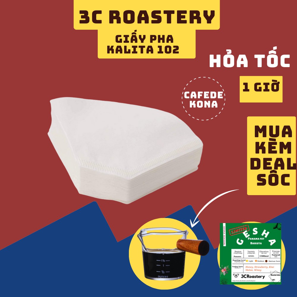 Giấy lọc Kalita 102 màu nâu pha pourover hàng có sẵn túi cafedekona - 3C Roastery