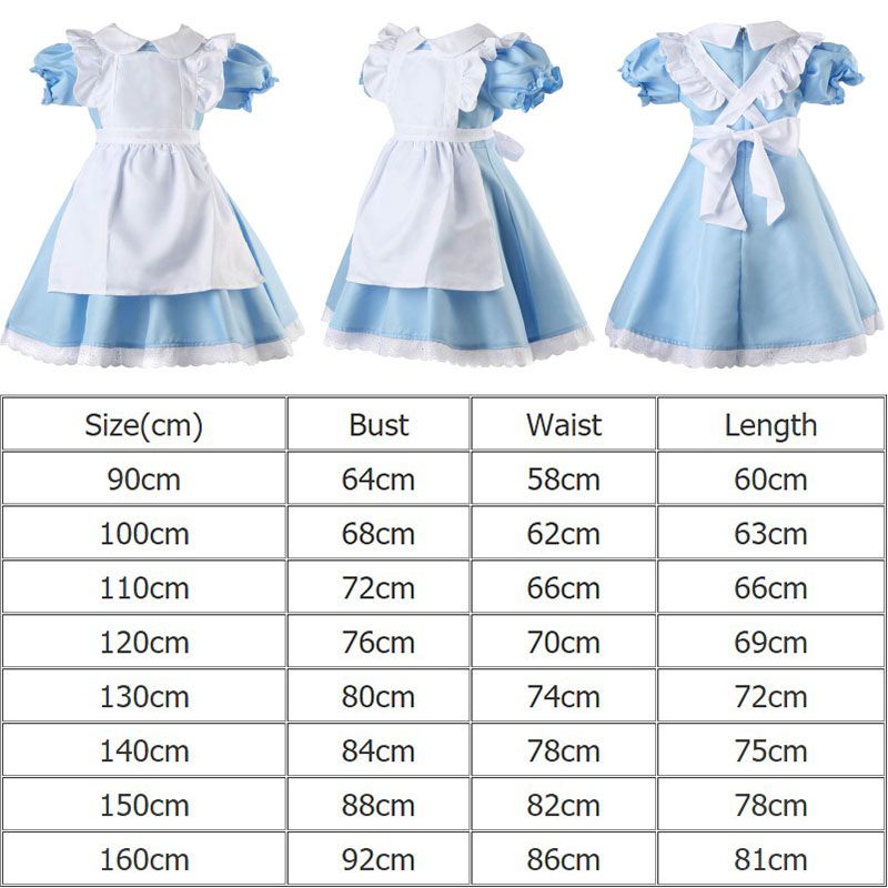 Đầm Hóa Trang Nàng Hầu Alice Trong Xứ Sở Thần Tiên Dễ Thương Cho Bé