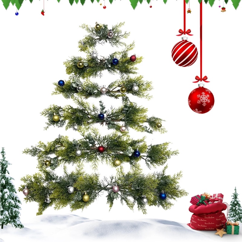 1 Bộ Cây Thông Giáng Sinh Bằng Nhựa PVC Gắn Tường Trang Trí Nhà Cửa DIY