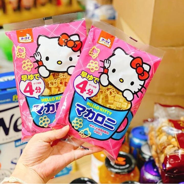 Mì Nui Ăn Liền Hello Kitty Nhật Bản Cho Bé Ăn Dặm 150G Làm Từ Lúa Mì Nguyên Cám Tách Muối Thơm Ngon Bổ Dưỡng An Toàn