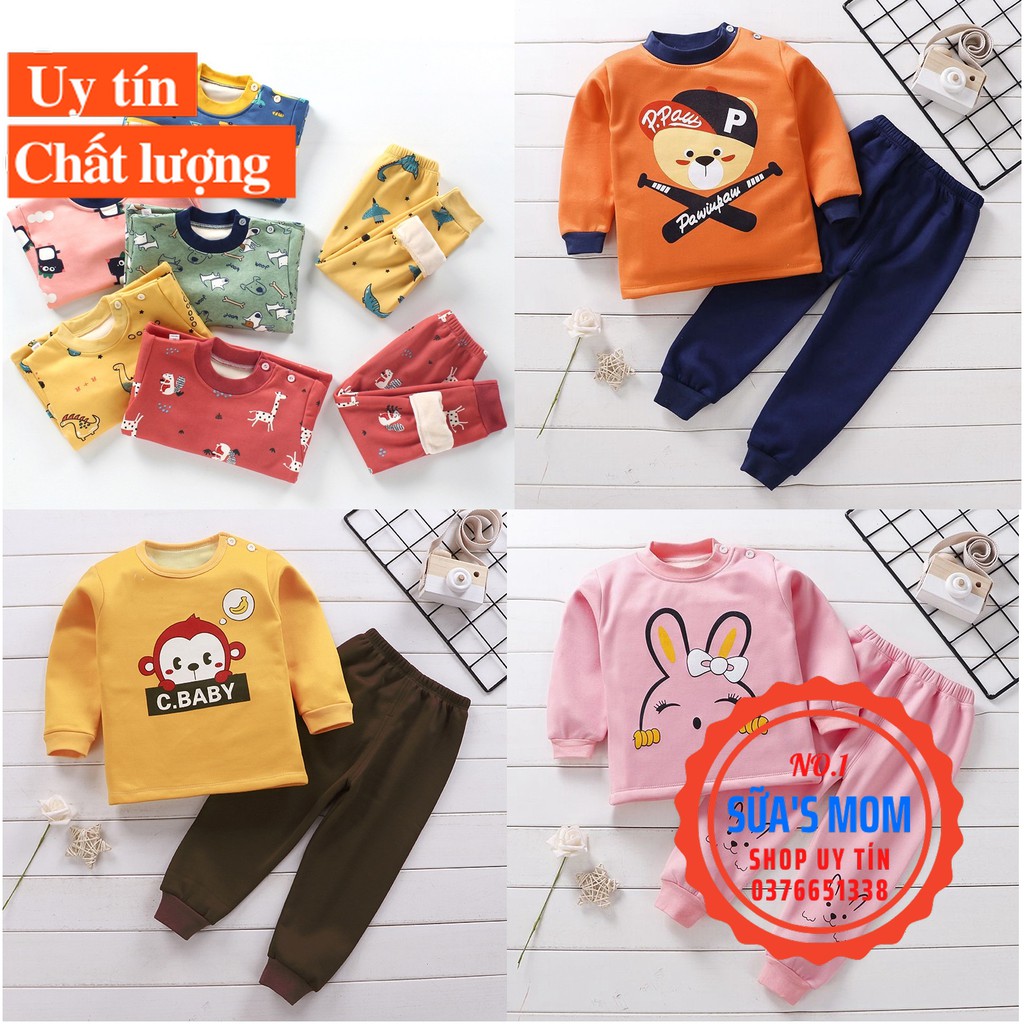Bộ dài tay lót nỉ cực mềm mại, ấm áp cho bé