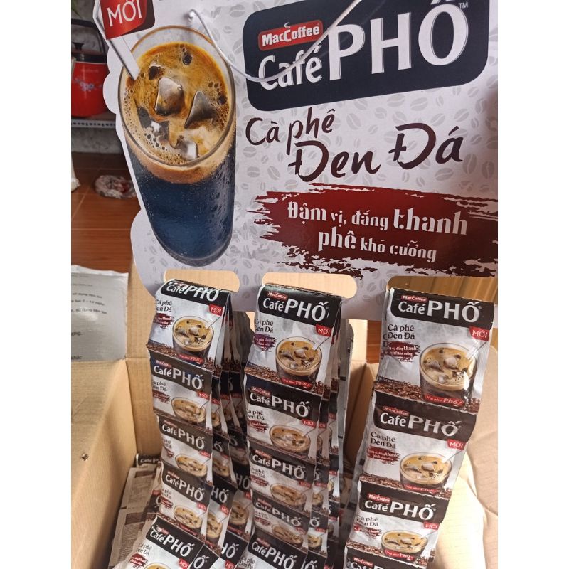 Dây 10 gói Cà phê đen đá Café Phố MacCoffee