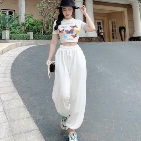 Sét áo in bươm + quần baggy thun