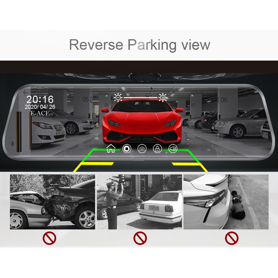 Gương Chiếu Hậu Tích Hợp Camera Kép Dvr 1080P HD 4.3 Inch Cho Xe Hơi | BigBuy360 - bigbuy360.vn