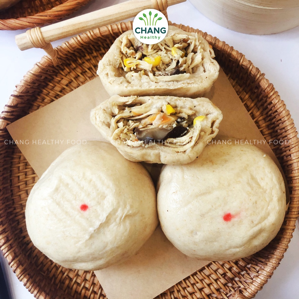Bánh Bao Nguyên Cám Gạo Lứt Chang Healthy - Bánh Eatclean ăn kiêng, giảm cân