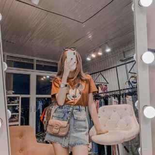 Quần giả váy bò túi bên