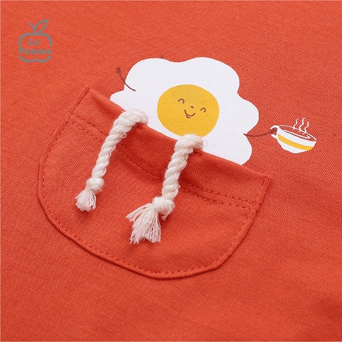 Bộ đồ dài tay La Pomme Smiling Egg - Cam