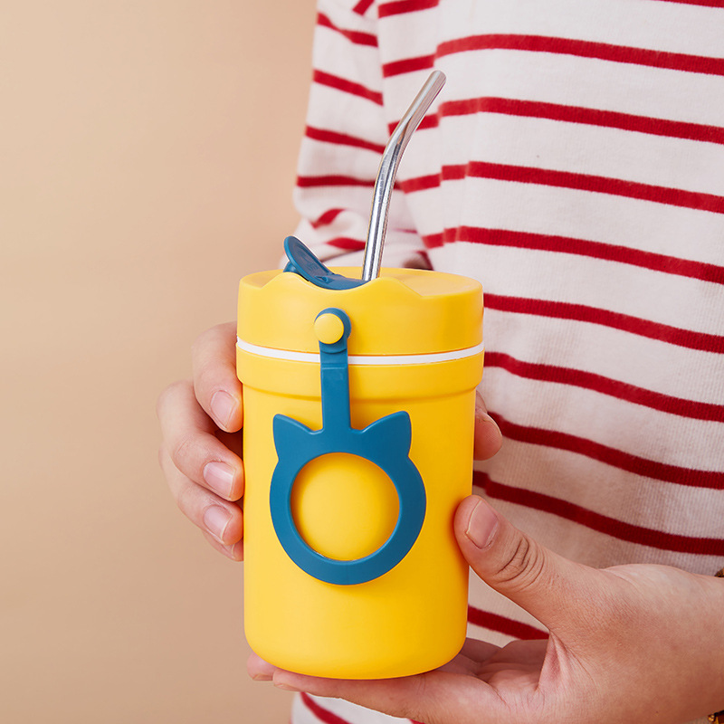 Bình đựng nước cách nhiệt chống nóng màu Macaron xinh xắn