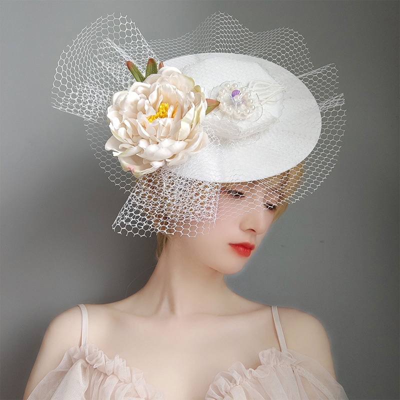 Kẹp Tóc Hình Nón Đính Hoa Sang Trọng Cho Cô Dâu