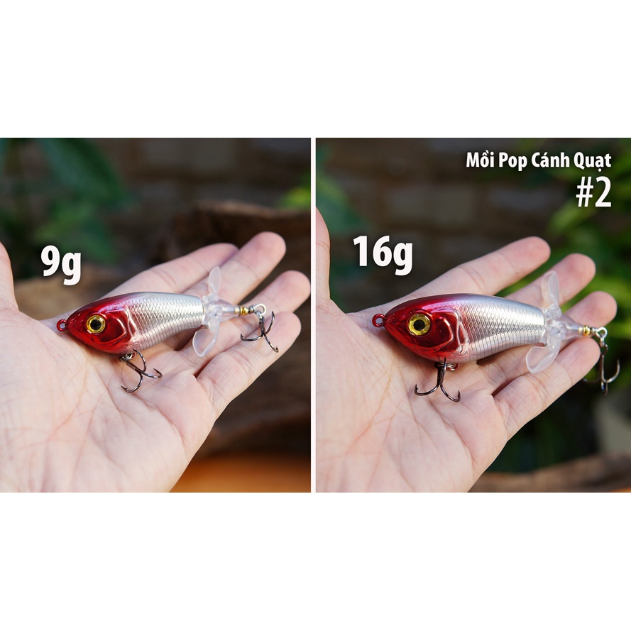 Mồi Pop Cánh Quạt Câu Cá Măng, Lóc Bông, Vược - Mulin | 9g &amp; 16g
