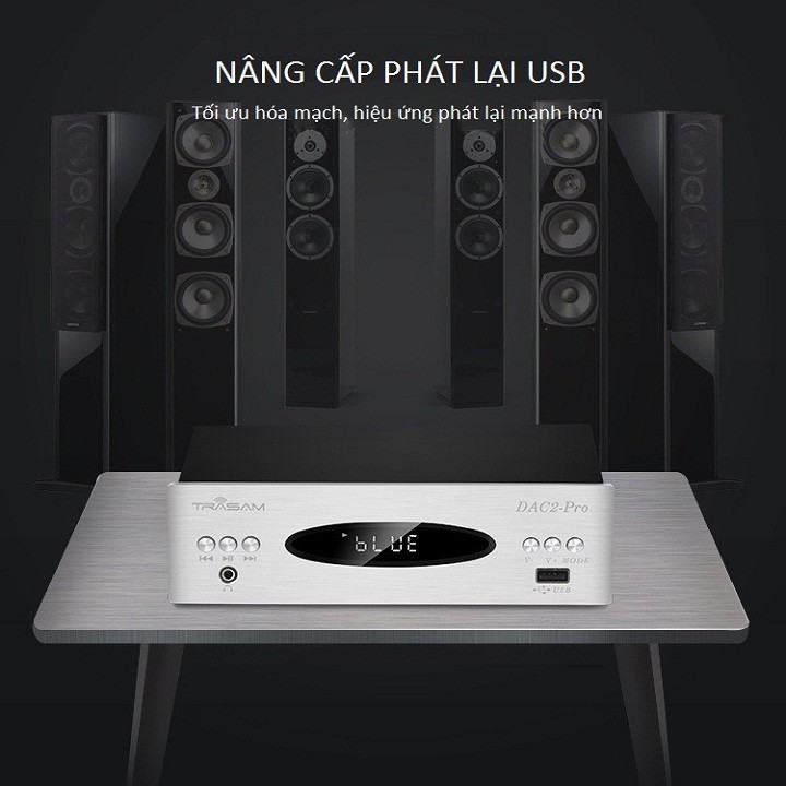 TRASAM DAC2 PRO - Bộ DAC Giải Mã Âm Thanh Bluetooth 32BIT 192KHZ cao cấp