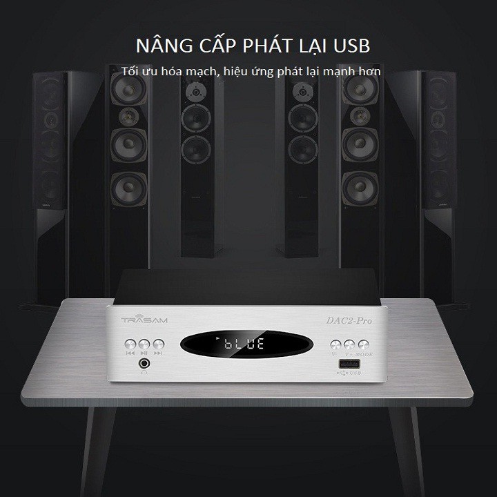 Bộ DAC Giải Mã Âm Thanh Bluetooth 32BIT/192KHZ TRASAM DAC2 PRO, CAO CẤP