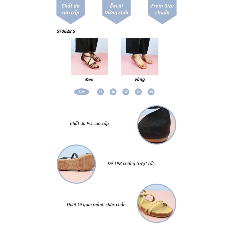 SANDAL QUAI NGANG CHÉO BÍT HẬU
