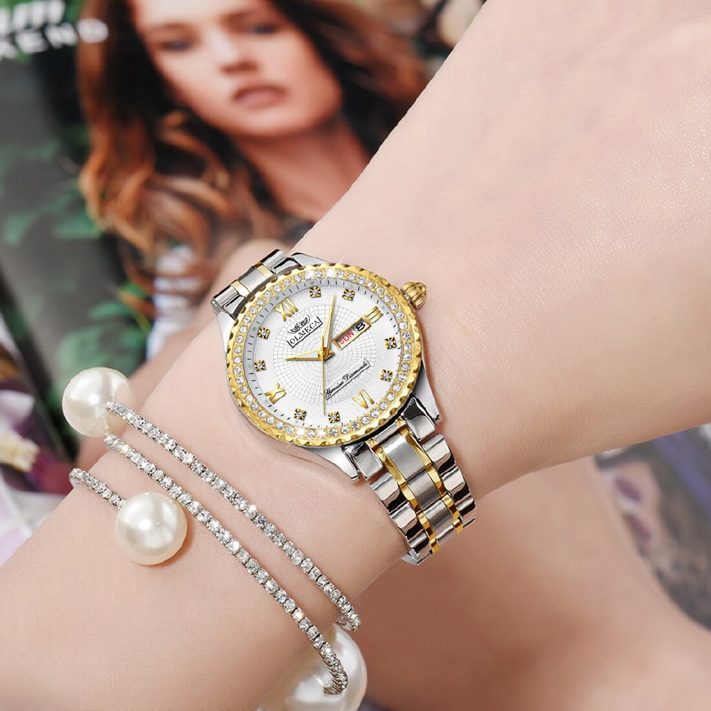 Đồng hồ đeo tay OLMECA chống thấm nước dây đeo thép không gỉ cao cấp thời trang dành cho nữ | BigBuy360 - bigbuy360.vn