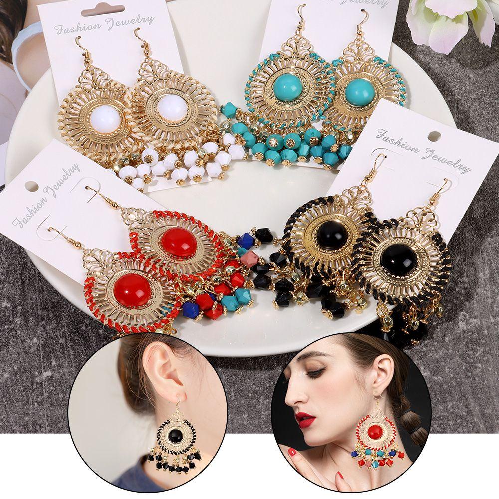 1 Đôi Bông Tai Tua Rua Dài Phong Cách Bohemian Thời Trang