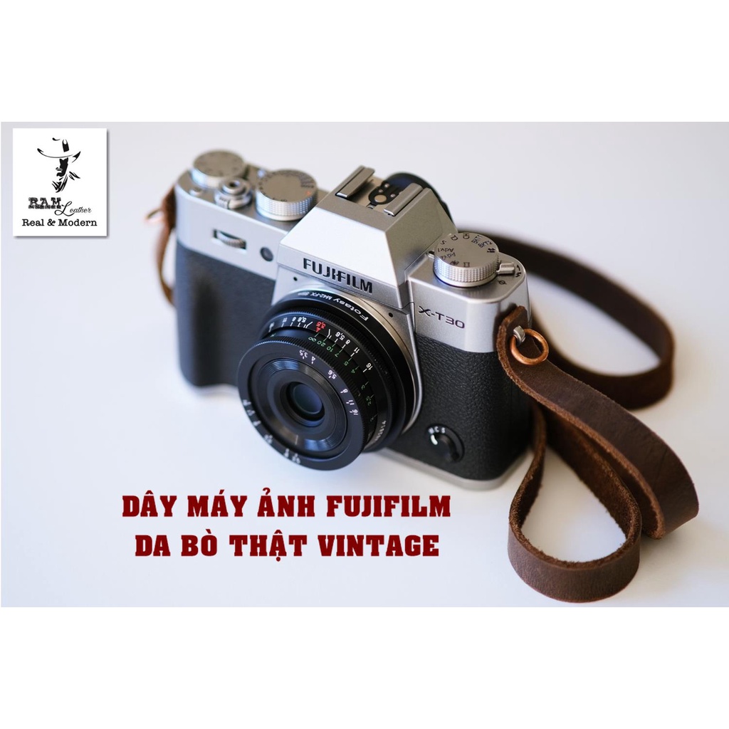 Dây máy ảnh vintage da bò thật cho fujifilm chính hãng RAM Leather