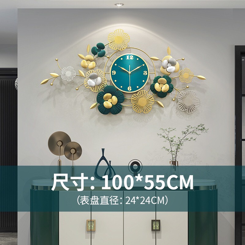 Đồng hồ treo tường trang trí phòng khách decor cành hoa KD2090