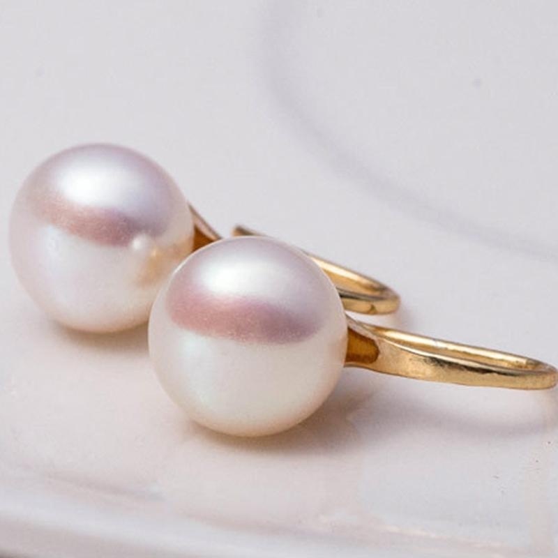 Khuyên tai mạ vàng 18K đính ngọc trai nhân tạo sang trọng