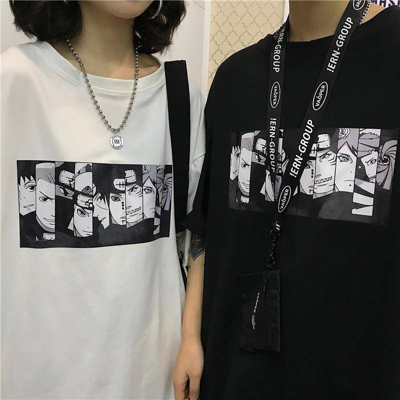 Áo thun 100% cotton ngắn tay in hình NARUTO phong cách Hàn Quốc thời trang cho nam/nữ