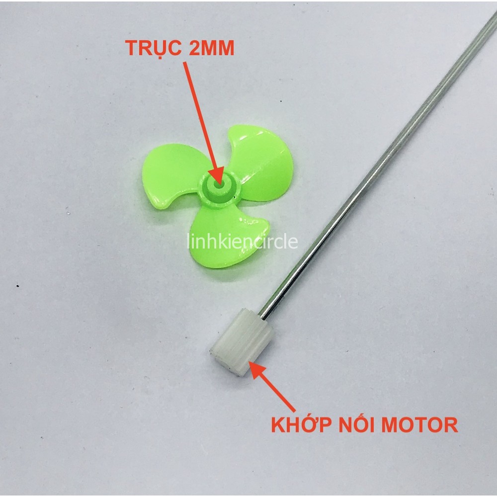 Bộ motor 180 điện áp 3V trục 100mm chân vịt nhựa 30mm DIY chế tàu thuyền mini - LK0150