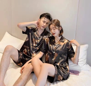Bộ Đồ Ngủ Pijama Vải Lụa Thời Trang Thu Đông Cho Cặp Đôi áo nữ đồ bộ pyjama pijama Đồ mặc nhà đồ ngủ nữ tiểu thư dễ thương lụa sexy cute bigsize dài tay hai 2 dây